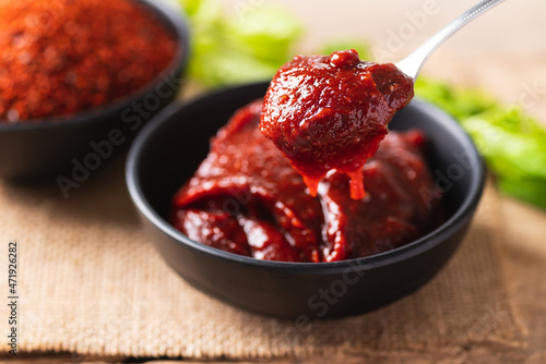 Papier peint Korean gochujang (red chili paste), spicy and sweet fermented condiment in Korea