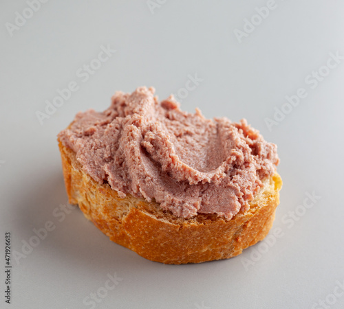 bresd slice with ham pate photo