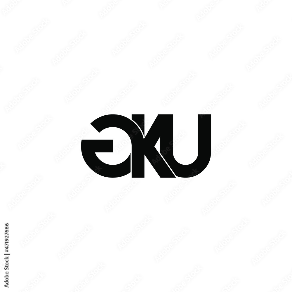 gku initial letter monogram logo design gku initial letter monogram logo design
