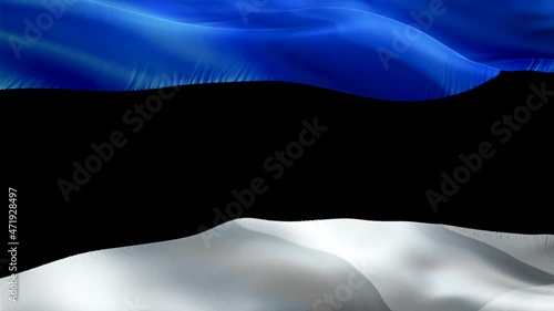 Estonian flag. 3d Estonia sign waving video. Flag of Estonia holiday seamless loop animation. Estonian flag silk HD resolution Background. Estonia flag Closeup 1080p HD video for Independence Day,Vict photo