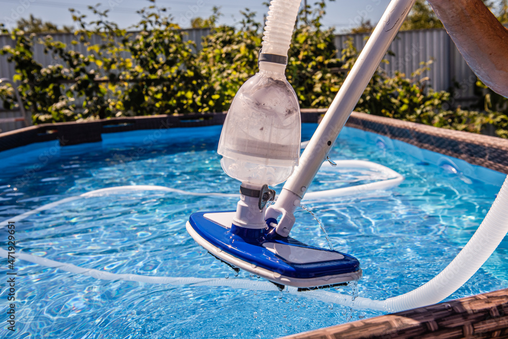 Swimming pool vacuum cleaner. Cleaning equipment for small pools Stock  Photo | Adobe Stock