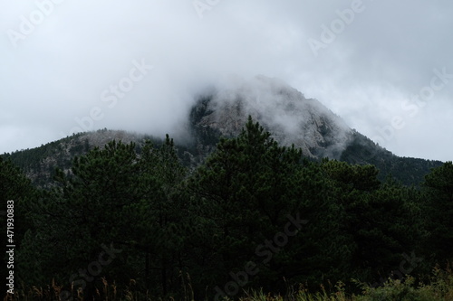 Foggy Views of Mountains in Estes Park, Colorado