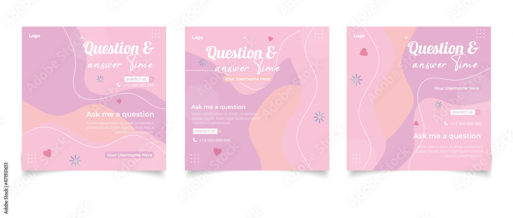 Creative concept question and answer time for social media post instagram template Creative concept question and answer time for social media post instagram template