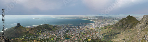 Panoramic View of Cape Town from the Top of Table Mountain photo