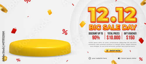 1212 discount sale horizontal banner vector template