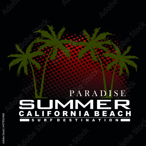 tropical summer california beach text vector images nature,poster, t shirt design illustration