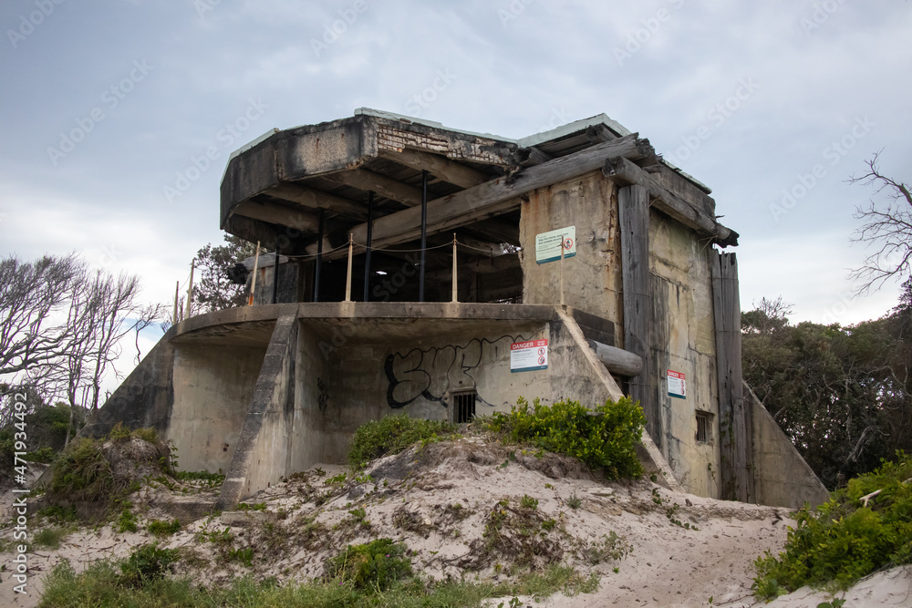 Ruined World War 2 bunker on Bribie Island