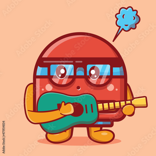 cute air purifier mascot playing guitar isolated cartoon in flat style