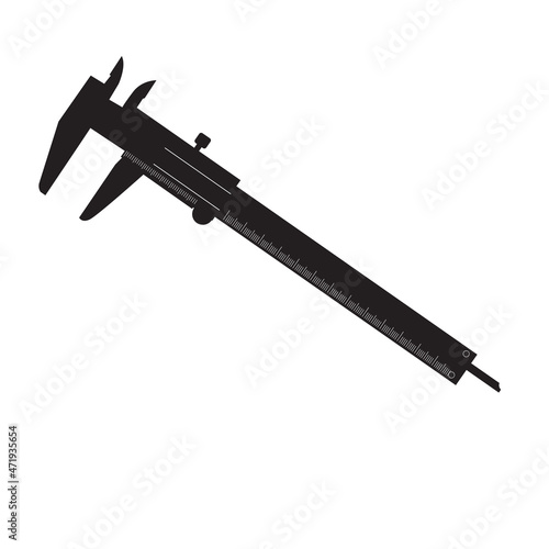 calipers measure icon on white background. vernier calipers silhouette. measuring tool and equipment sign. flat style.