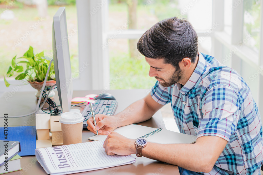 freelance businessman working at home freelance businessman working at home