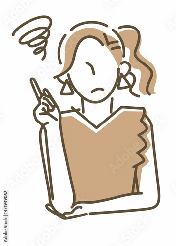 シンプルでガーリーな女性のイラスト