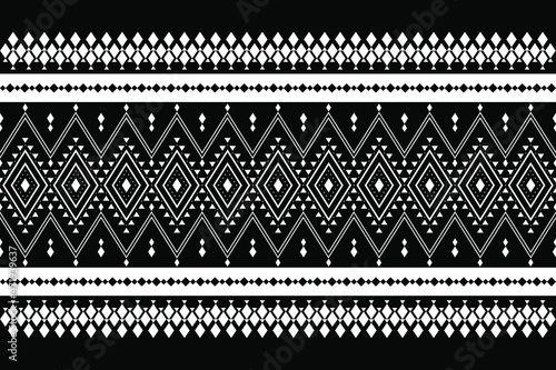 Geometric ethnic oriental seamless pattern traditional Design for background,carpet,wallpaper.clothing,wrapping,Batik fabric,Vector illustration.embroidery style - Sadu, sadou, sadow or sado