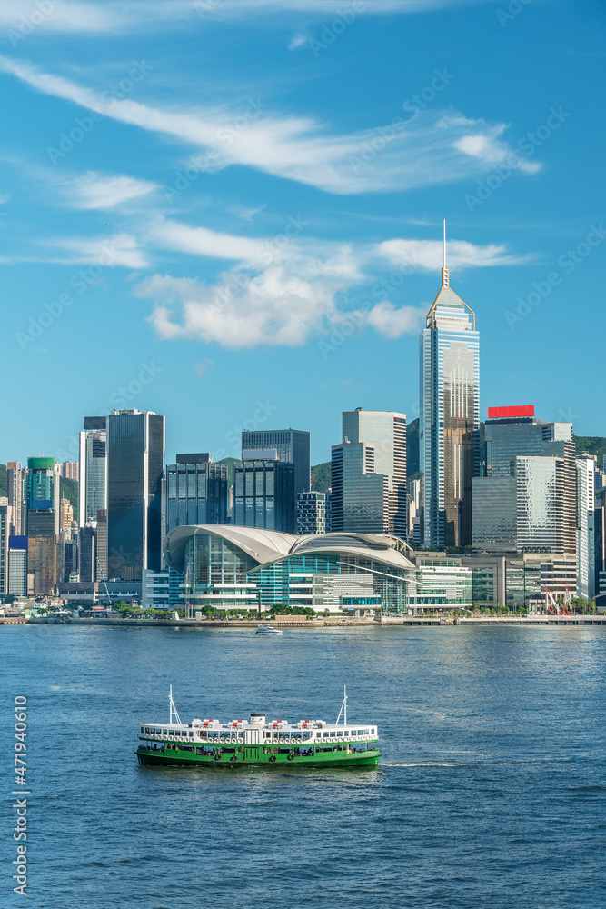 custom made wallpaper toronto digitalSkyline of Victoria harbor of Hong Kong city