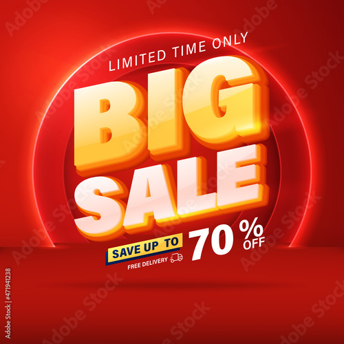 Big sale banner template design for web or social media.
