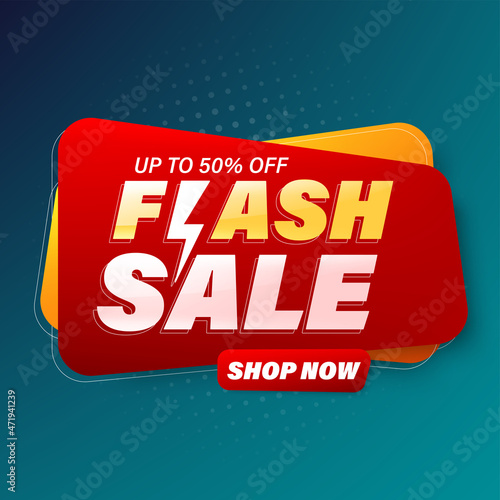 Flash sale banner template design for web or social media.