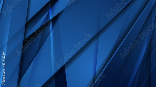 Blue glossy stripes abstract tech corporate background
