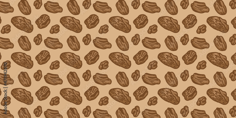 Obraz premium peanut pattern template on light brown background