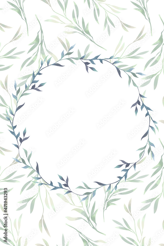 Greeting card design. Spring foliage. Beautiful isolated clipart element for design. Greeting card design. Spring foliage. Beautiful isolated clipart element for design.