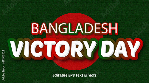 Bangladesh Victory Day 3d text effect vector for 16th december celebration typography 