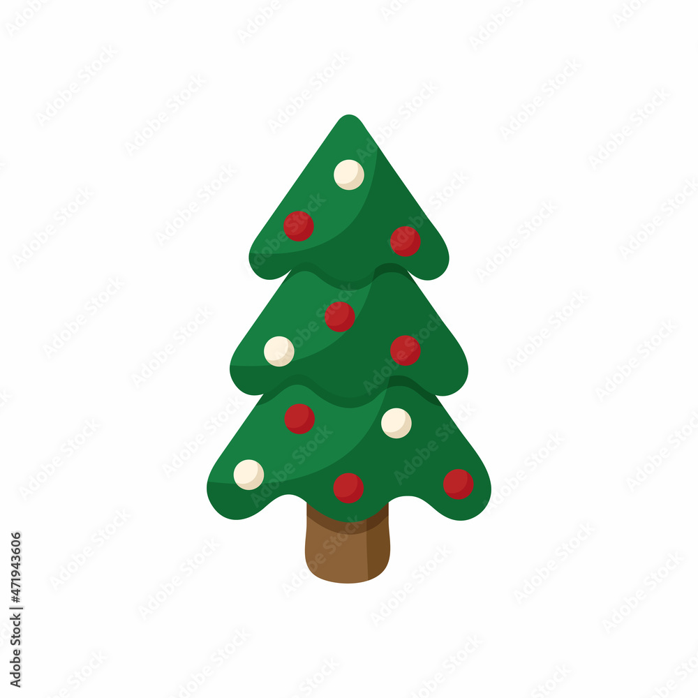 Christmas tree isolated on white background. Vector illustration Christmas tree isolated on white background. Vector illustration