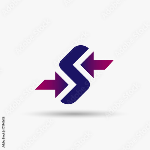 Free Download S alphabet symbol logo with two arrow concept  - GFXLoad