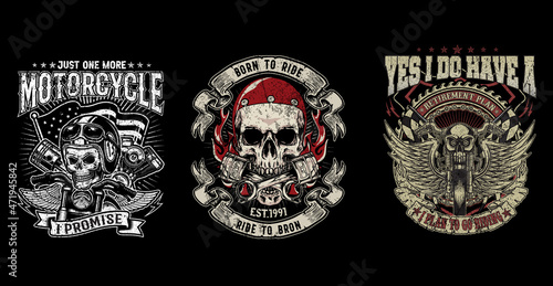Vintage Motorcycle T-shirt Design bundle