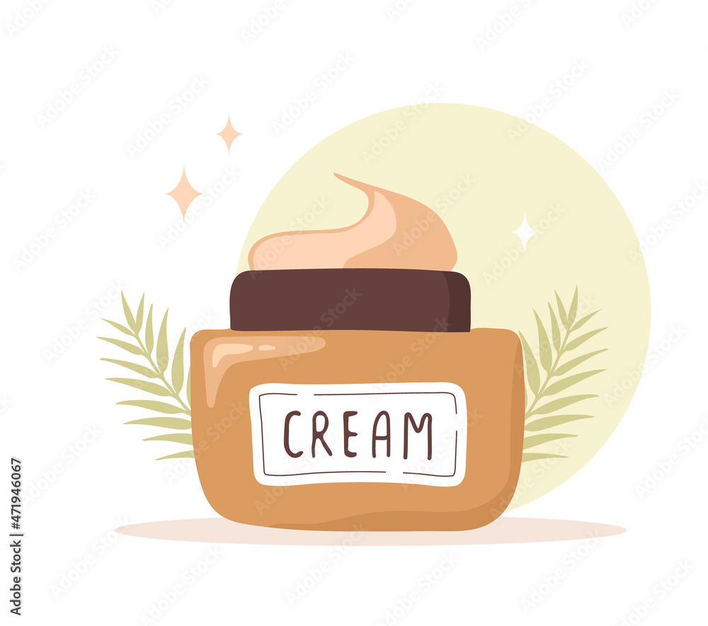 Repairing cream. Face moisturizer. Skin care. Morning routine. Hand