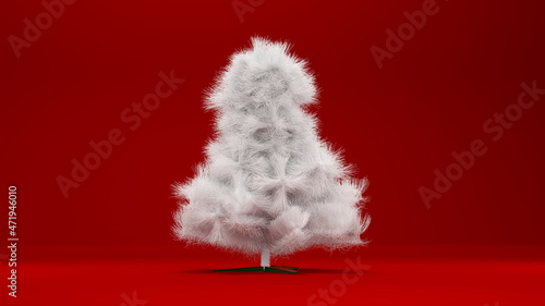 christmas tree on a red background 