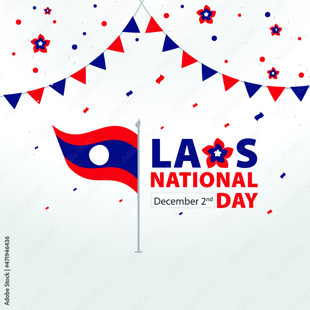 Fototapeta premium Laos National Day template design vector