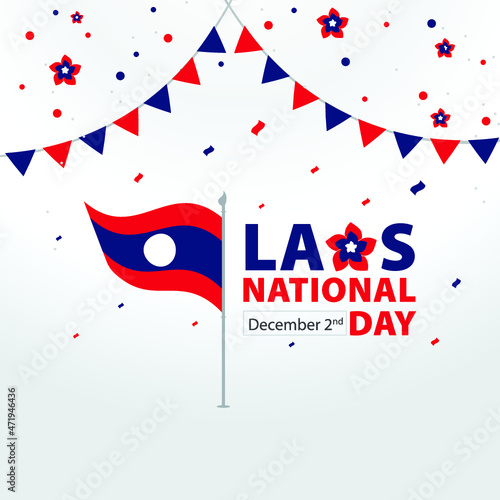 Laos National Day template design vector