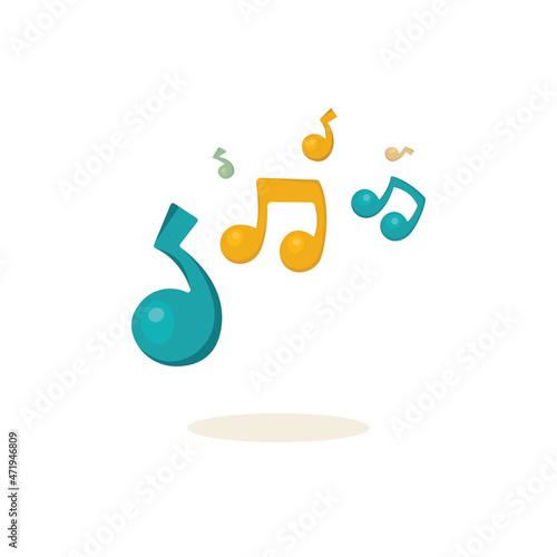 Music notes. Musical inspiration concept. Abstract musical notes. Cartoon style, hand drawn vector illustration. Part of set.