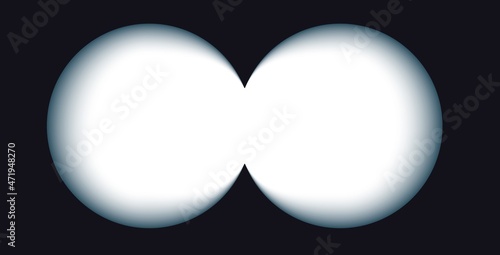 Binoculars viewfinder template. Realistic 3d illustration of transparent gradient lens and white background. Vector card of view binoculars with soft blurry edges and transparency fields