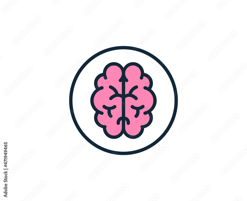 Brain line icon. High quality outline symbol for web design or mobile app. Thin line sign for design logo. Color outline pictogram on white background Brain line icon. High quality outline symbol for web design or mobile app. Thin line sign for design logo. Color outline pictogram on white background