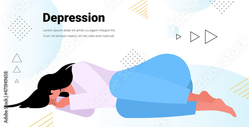 tired depressed woman crying unhappy girl feeling desperate mental health diseases depression concept