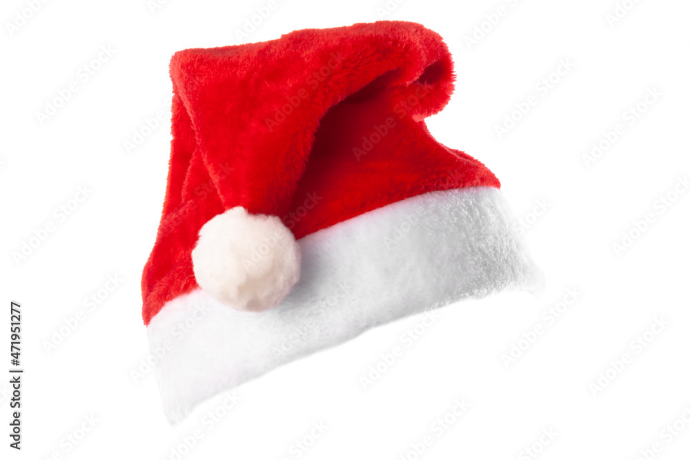 Red Christmas hat isolated on white background Red Christmas hat isolated on white background
