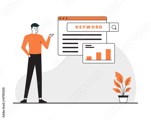 keyword seo optimization concept illustration 
