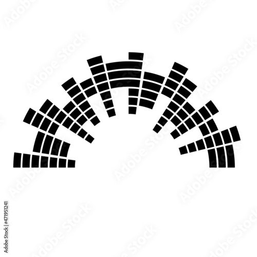 Semi circle equalizer. Abstract circular equalizer. Vector illustration