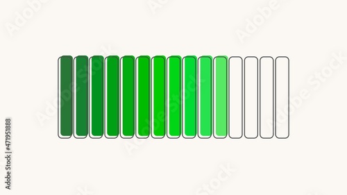 Horisontal green segmented band. Measuring scale concept