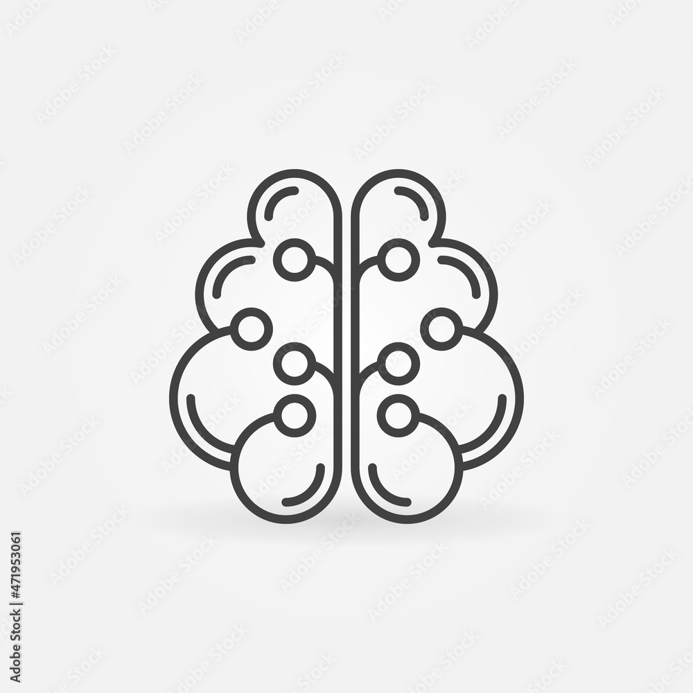 Neural Networks in Human Brain vector concept outline icon Neural Networks in Human Brain vector concept outline icon