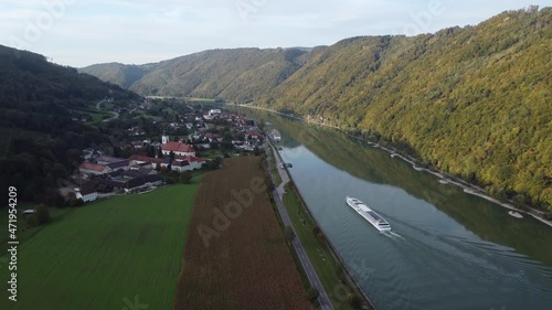 Germany-Austria Border along the Danube Aerial photo
