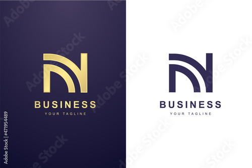 Initial Letter N Logo For Business or Media Company.