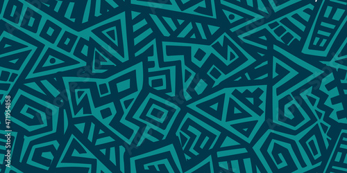Unique Geometric Vector Seamless Pattern made in ethnic style. Aztec textile print. African traditional design. Creative boho pattern. Perfect for site backgrounds, wrapping paper and fabric design.