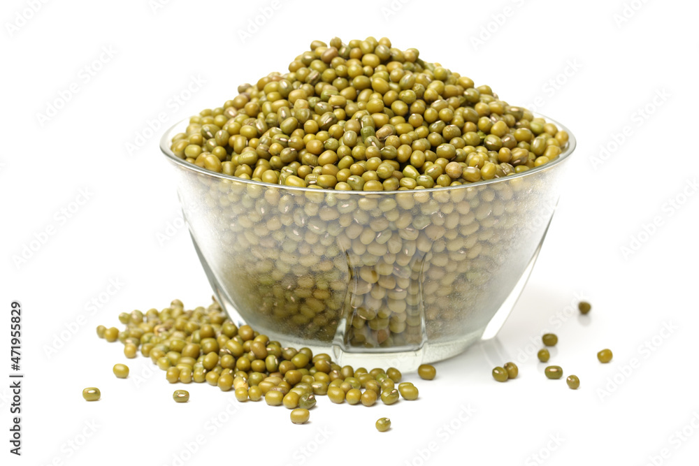 Mung beans on white background Mung beans on white background