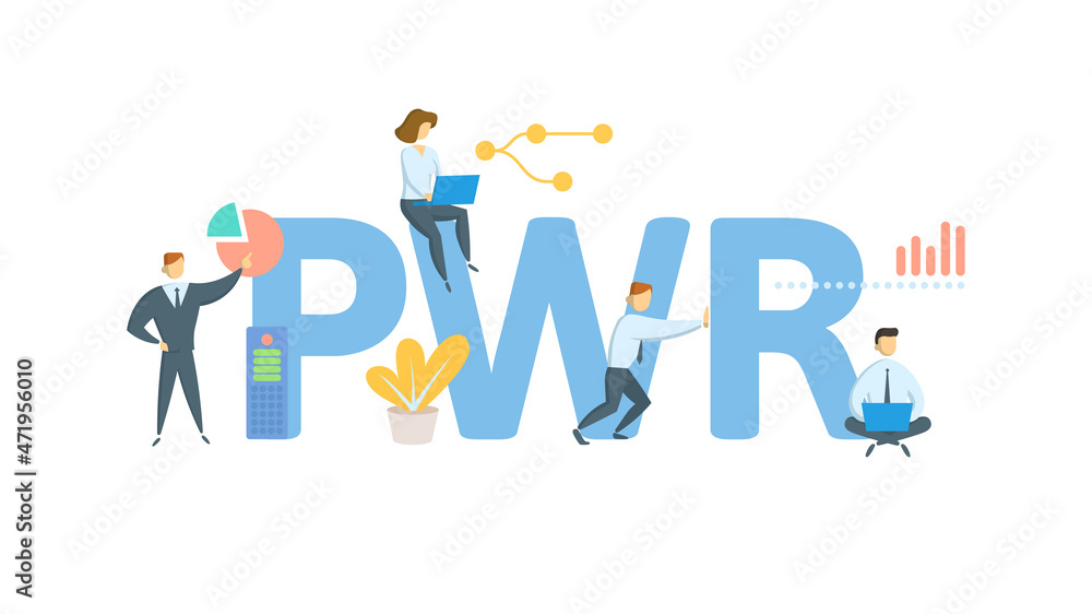 PWR, Pressurized Water Reactor. Concept with keyword, people and icons. Flat vector illustration. Isolated on white. PWR, Pressurized Water Reactor. Concept with keyword, people and icons. Flat vector illustration. Isolated on white.