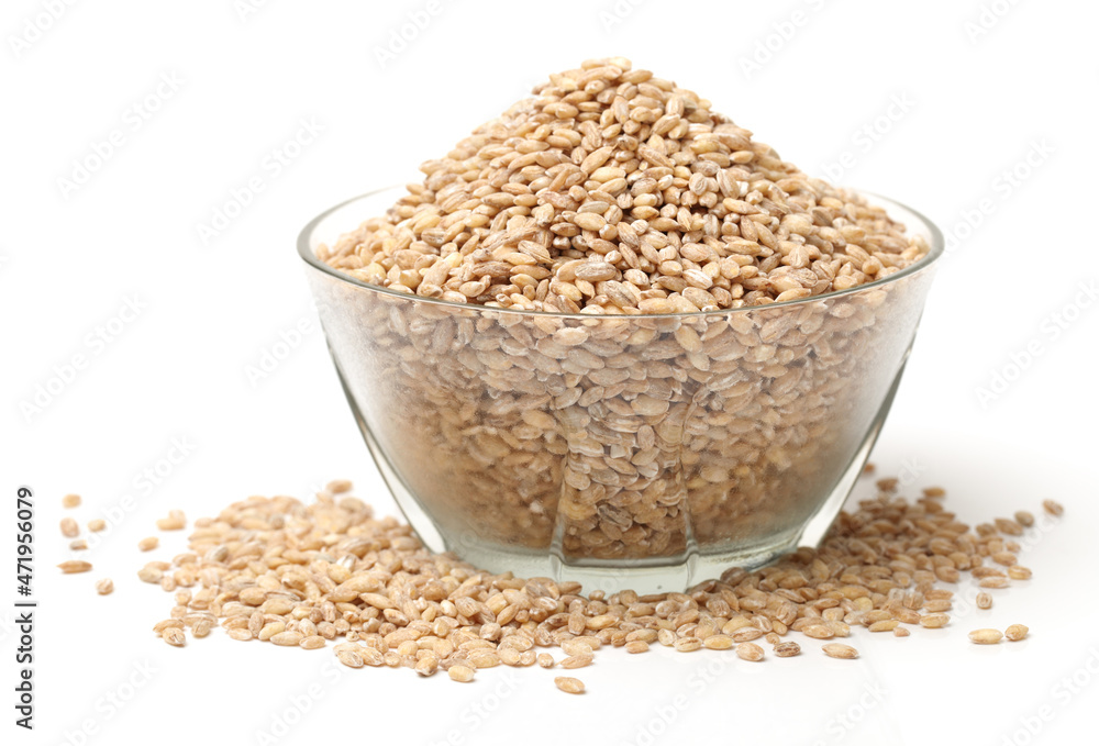 Pearl barley on a white background Pearl barley on a white background