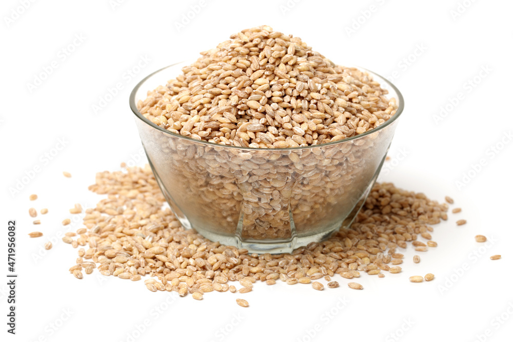 Pearl barley on a white background Pearl barley on a white background