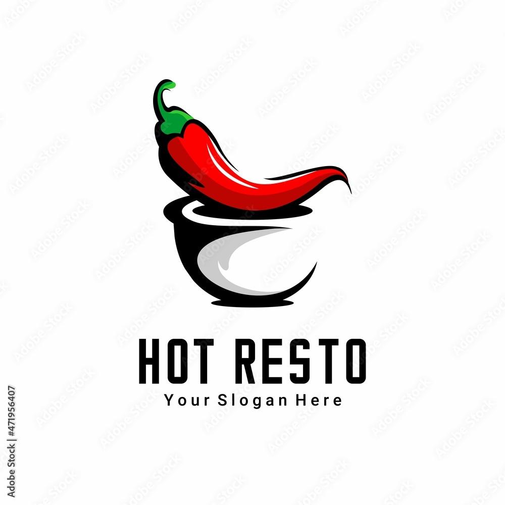 vector illustration of red chili logo, restaurant logo, market, shop vector illustration of red chili logo, restaurant logo, market, shop