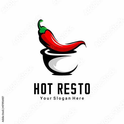 vector illustration of red chili logo, restaurant logo, market, shop