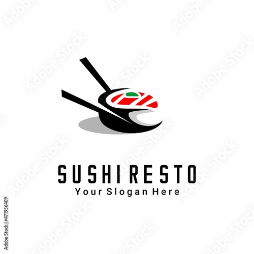 sushi logo illustration vector, restaurant logo