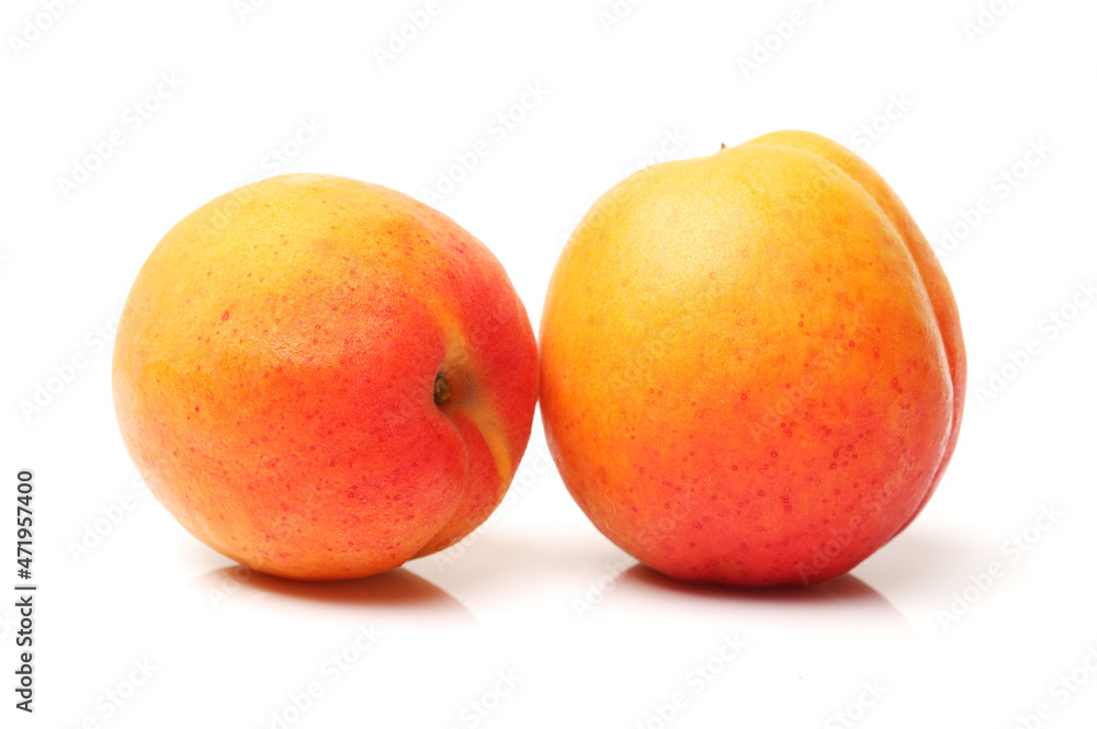 Fresh apricot fruits isolated on white background Fresh apricot fruits isolated on white background